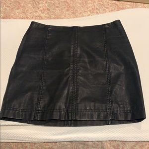 Free people black leather skirt